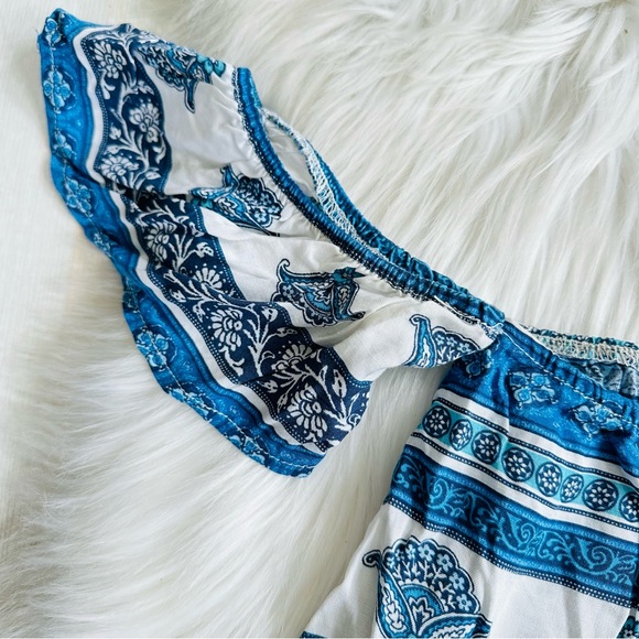 3x$25 L.A. Hearts Blue Off the Shoulder Cold Shoulder Loose Cropped Top, Medium - Picture 2 of 5